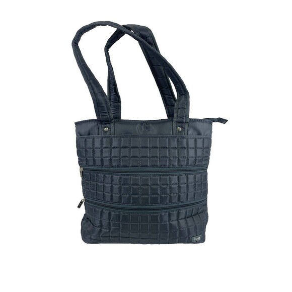 Lug Taxicab Tote Bag Gray Quilted Purse Zip Travel Pockets Large Purse Bag - Picture 1 of 16